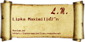 Lipka Maximilián névjegykártya